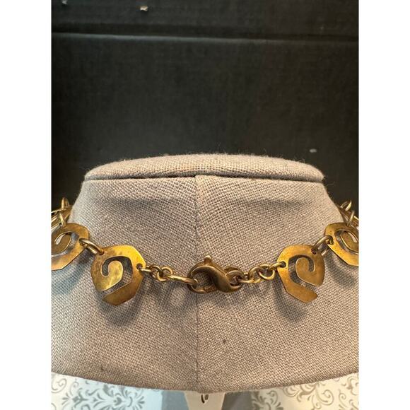 Vintage Abstract Goldtone Modernist Choker/Necklace - Picture 3 of 8
